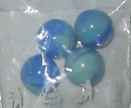 Kor�lek - kuli�ka velk� modro-zelen� 1,5cm, 1ks