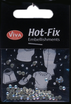 Hot- Fix kam�nky b�l� duhov� 3 mm