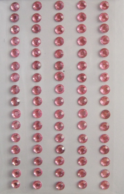 Kamínky štrasové samolepící 5mm růžové Kamínky štrasové samolepící 5mm růžové