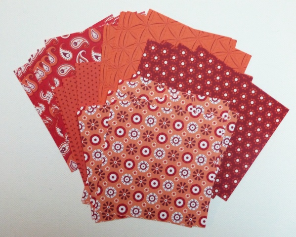 Origami pap�rky 10x10cm Basic �erven�
