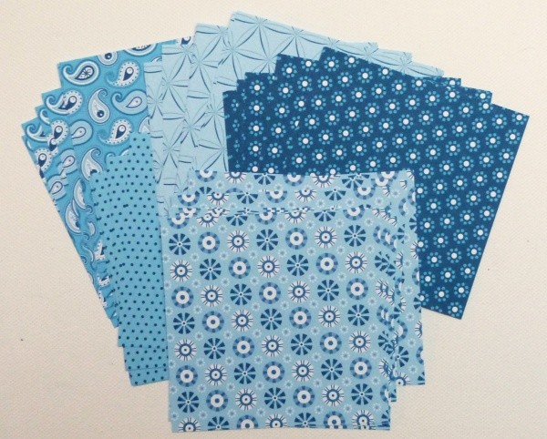 Origami pap�rky 10x10cm Basic modr�