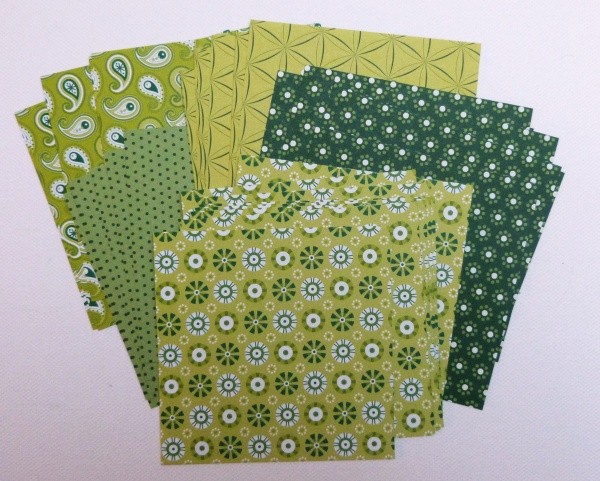 Origami pap�rky 10x10cm Basic zelen�