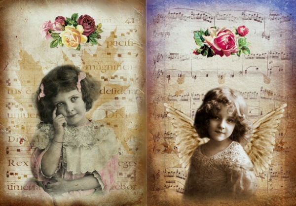 Retro And�lci mezi notami 35x50
