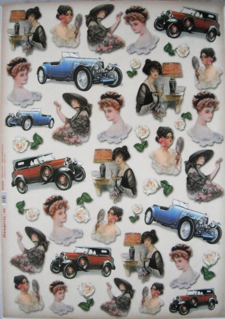 Pap�r Soft 50x70 D�my, auta - retro