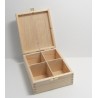 Dřevěná krabička na čaj - 4 komory, kování