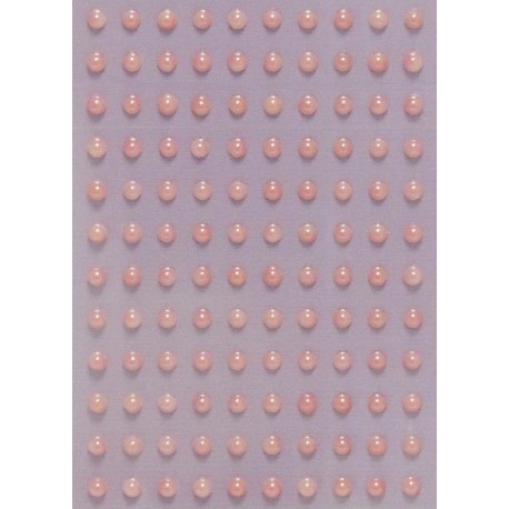 Kamínky perličky 3mm, samolepící růžové