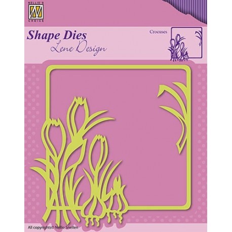 Vyřezávací šablona - rámeček s krokusy (Shape Dies)