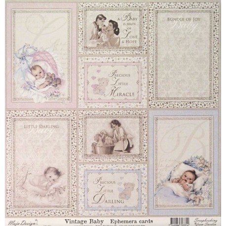 Vintage Baby, Ephemera cards 30,5x30,5cm (MD)