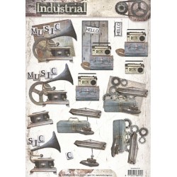 Papír 3D - Industrial, gramofon, vel.A4 (SL)