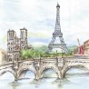 Památky Paříže malované 33x33