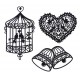 Set filigránových dekorací - klícka, srdce, zvonky