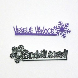 Vyřezávací šablona - Veselé Vánoce s vločkou