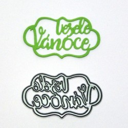 Vyřezávací šablona - Veselé Vánoce v rámečku