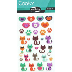 Samolepky Cooky - Kočky a srdíčka