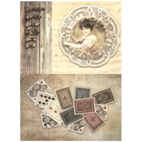 Papír rýžový A4 Vintage - karty, šachy