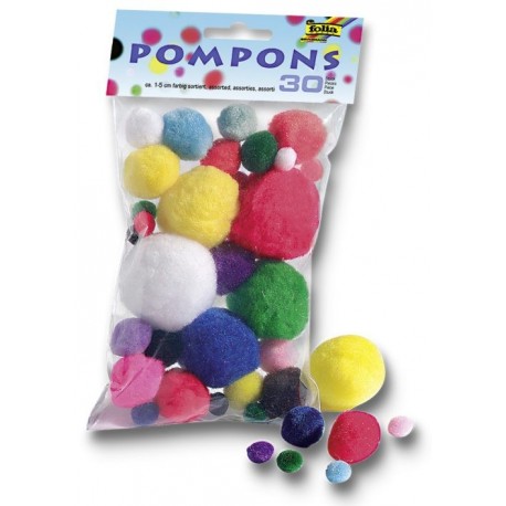 Pompony 30ks, mix velikostí a barev (F)