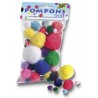 Pompony 30ks, mix velikostí a barev (F)