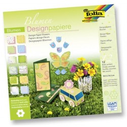 Design.papír v bloku - Květiny, 30,5x30,5cm, 12 listů (F)