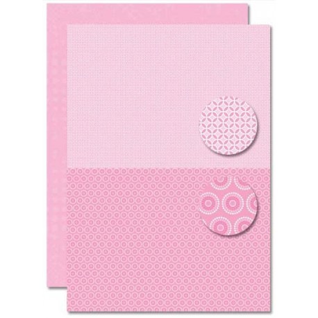 Papír na pozadí A4 - Baby růžový, květy