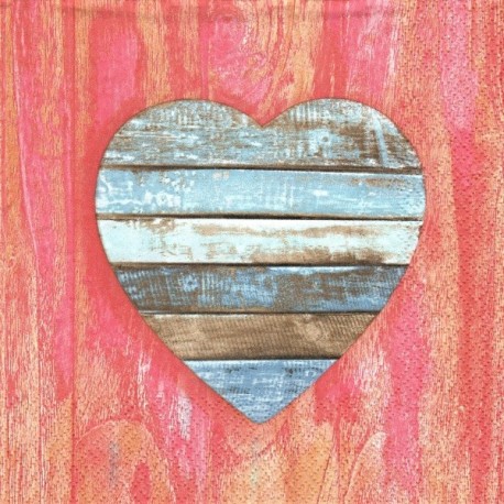 Dřevěné srdce na dřevě 33x33