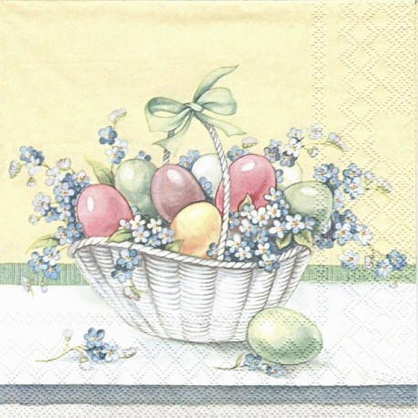 Košík s vajíčky a pomněnkami 33x33