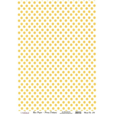 Rýžový papír A4 žluté puntíky