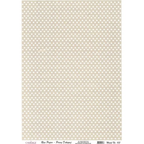 Rýžový papír A4 Bílé puntíky na šedé