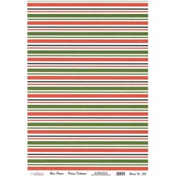 Rýžový papír A4 Pruhy ve vánočních barvách