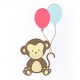 Vyřezávací šablona Opička s balónky