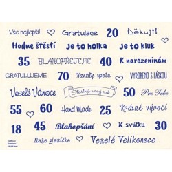 Samolepky - české texty, tmavě modrá