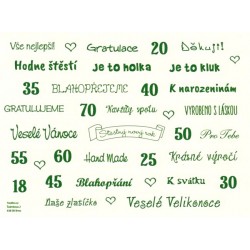 Samolepky - české texty, tmavě zelená