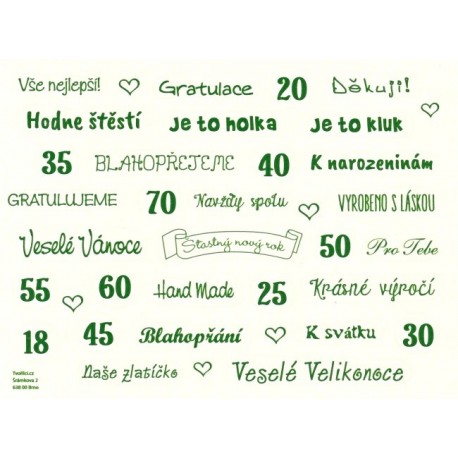 Samolepky - české texty, tmavě zelená