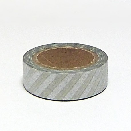 Papírová páska 15mm/10m - stříbrný proužek