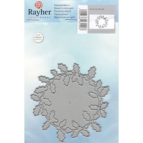 Vyřezávací šablona cesmínový věnec (Rayher)