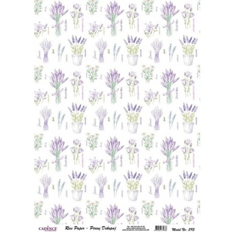 Rýžový papír A4 Lavender, a jiné drobné kytice