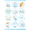 Papír rýžový A4 Dětské motivy v kruzích, modré