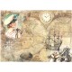 Papír rýžový A4 Dívka s dalekohledem, mapa světa