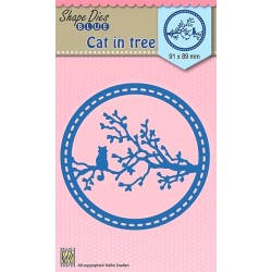 Vyřezávací šablona - Kočka na stromě (Nellie´s Choice)