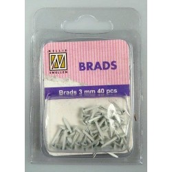 Brads 3mm, 40ks - whitte (Nellie´s Choice)