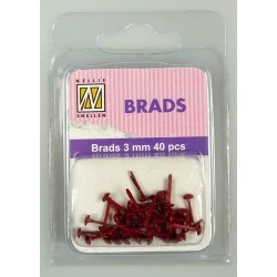 Brads 3mm, 40ks - christmas red (Nellie´s Choice)