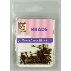 Brads 3mm, 40ks - brown (Nellie´s Choice)