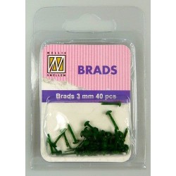 Brads 3mm, 40ks - christmas green (Nellie´s Choice)