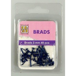 Brads 3mm, 40ks - dark blue (Nellie´s Choice)