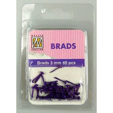 Brads 3mm, 40ks - purple (Nellie´s Choice)