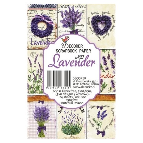 Sada scrap.kartiček 7x10,8cm - Lavender (Decorer)