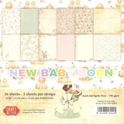 Sada papírů 15x15 New Baby Born (Craft & You)