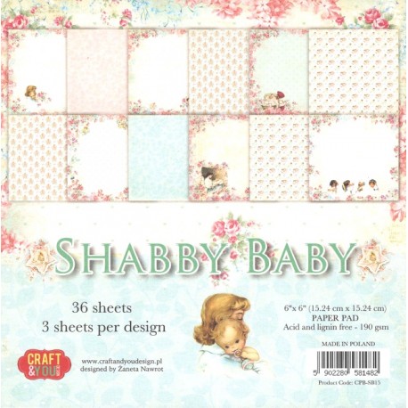 Sada papírů 15x15 Shabby Baby (Craft & You)