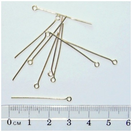 Ketlovací jehla - 3cm, 5ks - Zlatá barva