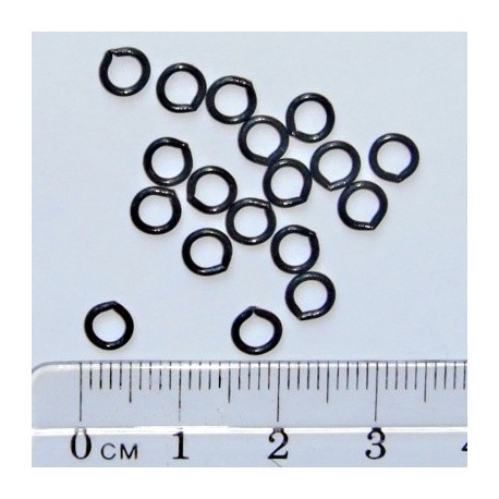 Spojovací kroužek - Černý zinek, 5mm, 5ks