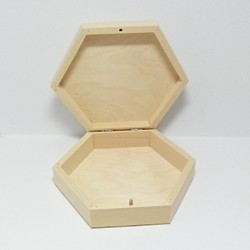Dřevěná šestihranná krabička - střední